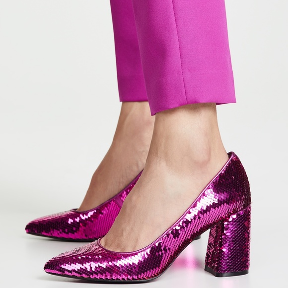 Alice + Olivia Shoes - alice + olivia Demetra Pink Barbie Sequin Pumps